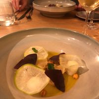 Raddish, corn, sweet/sour at Faran in Den Bosch