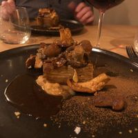 Amazing celeriac with miso, hazelnut and mushrooms at Faran in Den Bosch