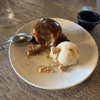 Biscoff sticky toffee pudding with salted caramel ice creamm  at Victors in Oxford