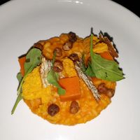 Risotto with carrots and puffed chickpeas at At Sea in Kralendijk