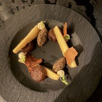 Potatoes and onion and mushroom things  at At Sea in Kralendijk