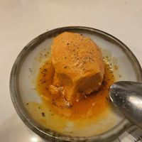 Carrot sorbet with salt/pepper chili oil  at Sueño in Dayton