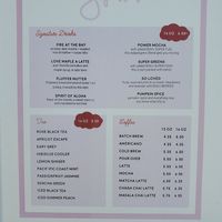 Menu at Superbloom in San Diego