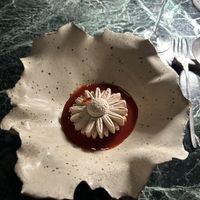 Each course featured interesting dinnerware.   at Aleria Restaurant in Athens