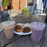 Smoothies and seitan wrap!   at Wildflower Vegan Café in Millville