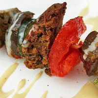 seitan skewer at Wildflower Vegan Café in Millville