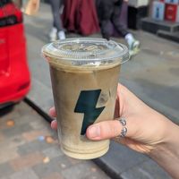 Hojicha with oat milk at Jenki in East London