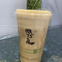 Peanut butter cup latte, 75% sweet, soy milk, and peanut butter cold foam  at Steep Tea Company in Phoenix