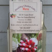 Menu at Healthy Choice Café in Florence