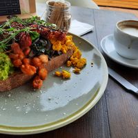 PLANT Based Brunch and oat milk decafe . at Cartwheel Coffee in Beeston