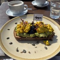 Avocado and toast  at Cartwheel Coffee in Beeston