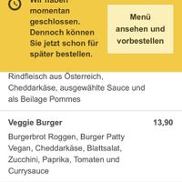 Veggie Burger at Pizza Express in Villach