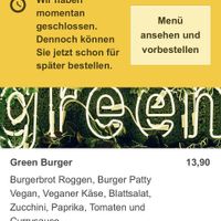 Green Burger  at Pizza Express in Villach