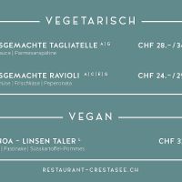 Menu at Crestasee in Flims