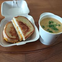 Corn chowder and grilled cheese special is super good at Cozo Grill in Portland