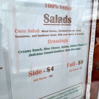 Menu at Cozo Grill in Portland