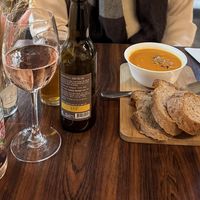 The pumpkin soup was incredible  at Vigneron Weinbistro in Bern
