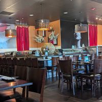 View of the bar from booth seating at Kei Sushi in Reno