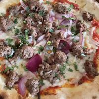 Impossible Pizza with vegan cheese  at Willow Street Wood Fired Pizza in San Jose