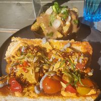 Hail seitan, half order of poutine. at Good Dogs Plant Foods in Vancouver