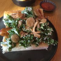 Dill dog with kale at Good Dogs Plant Foods in Vancouver