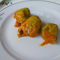 You receive 5 zucchini flowers, I shared with my wife at Mamalouka - Μαμαλούκα in Thessaloniki