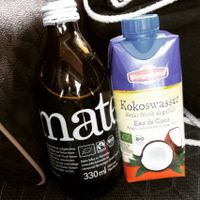maté tea, coconut water at denn's Biomarkt in Konstanz