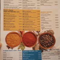 The menu at The Curry Leaf in Lagos