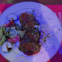 Menu nr 10 (I did ask for rice instead of fries) original dish on menu comes with fries   at Trumeza in Sarande