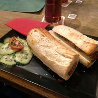 Falafelbaguette (veganen Dip muss man extra dazu sagen)  #Veganuary at Murphy's Law in Leonberg