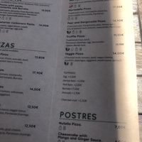 Pizza (one vegan, vegetarian pizzas can be veganized)  at A Vocados in Platja Daro