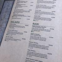 Menu (vegan clearly labeled)  at A Vocados in Platja Daro