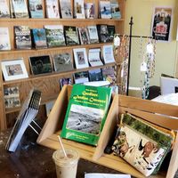 Iced soy latte and books. Life is good! : ) at Tumbleweeds Bookstore and Cafe in Gardiner