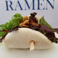 Vegan bun at Rakkan Ramen in Boulder
