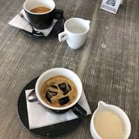 Americano and hot americano on ice with soy milk 🤷🏻‍♀️  at Charme Cafè in Olbia