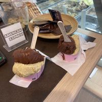 Pistachio and chocolate!  at Gelateria Santa Trinita in Florence