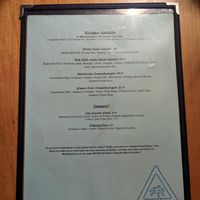 Veg menu 1 at Bermuda PEC in Prince Edward