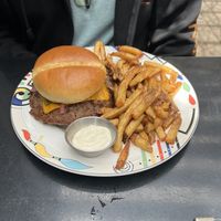 Burger and double fried friess  at Bermuda PEC in Prince Edward