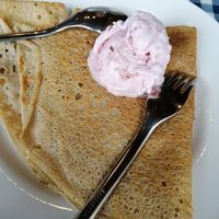 Apple and raspberry galette at Pear Tree Creperie in Lichfield
