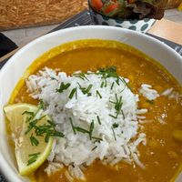Chickpea curry at Dondué in Sao Miguel