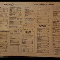 Menu at Friends Coffee in Bishkek