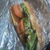 vegan schnitzel sandwich  at Bite in New York City