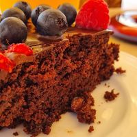 Vegan chocolate cake  at Areal Beach Bar by Chakall in Lourinha