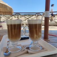 Cappuccinos with oat milk at Areal Beach Bar by Chakall in Lourinha