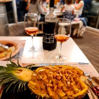 Tofu curry in a pineapple at Areal Beach Bar by Chakall in Lourinha