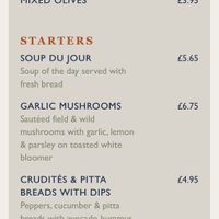 Menu at Ego Mediterranean in Amersham