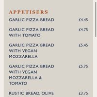 Menu at Ego Mediterranean in Amersham