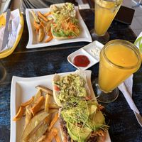 Vegan burger   at Bananas in Mancora