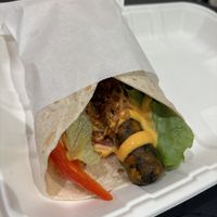 vegan veggie dog wrap with vegan cheese !!!  at IKEA - Harajuku in Tokyo