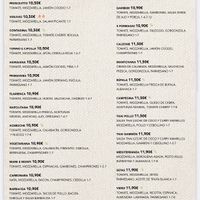 Carta de pizzas  at Pizzeria Acebuche in Vejer De La Frontera